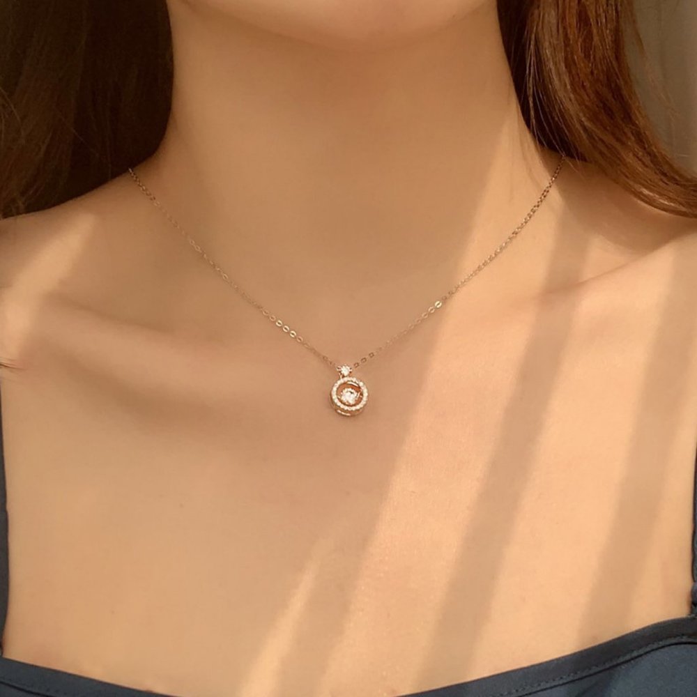Certified 1/2 ct. t.w. Diamond Moissanite Dancing Necklace NEW - Picture 2 of 9